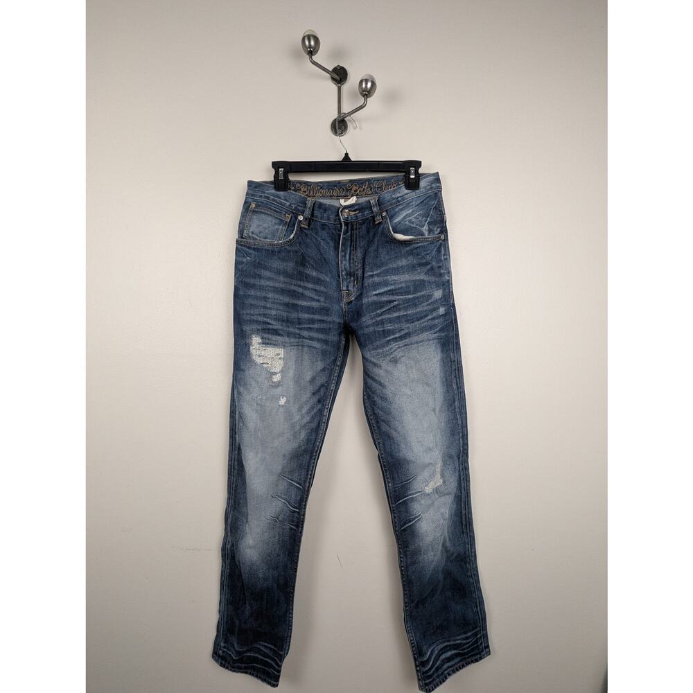 Billionaire Boys Club Straight Fit Blue Jeans 32x34 Distressed
